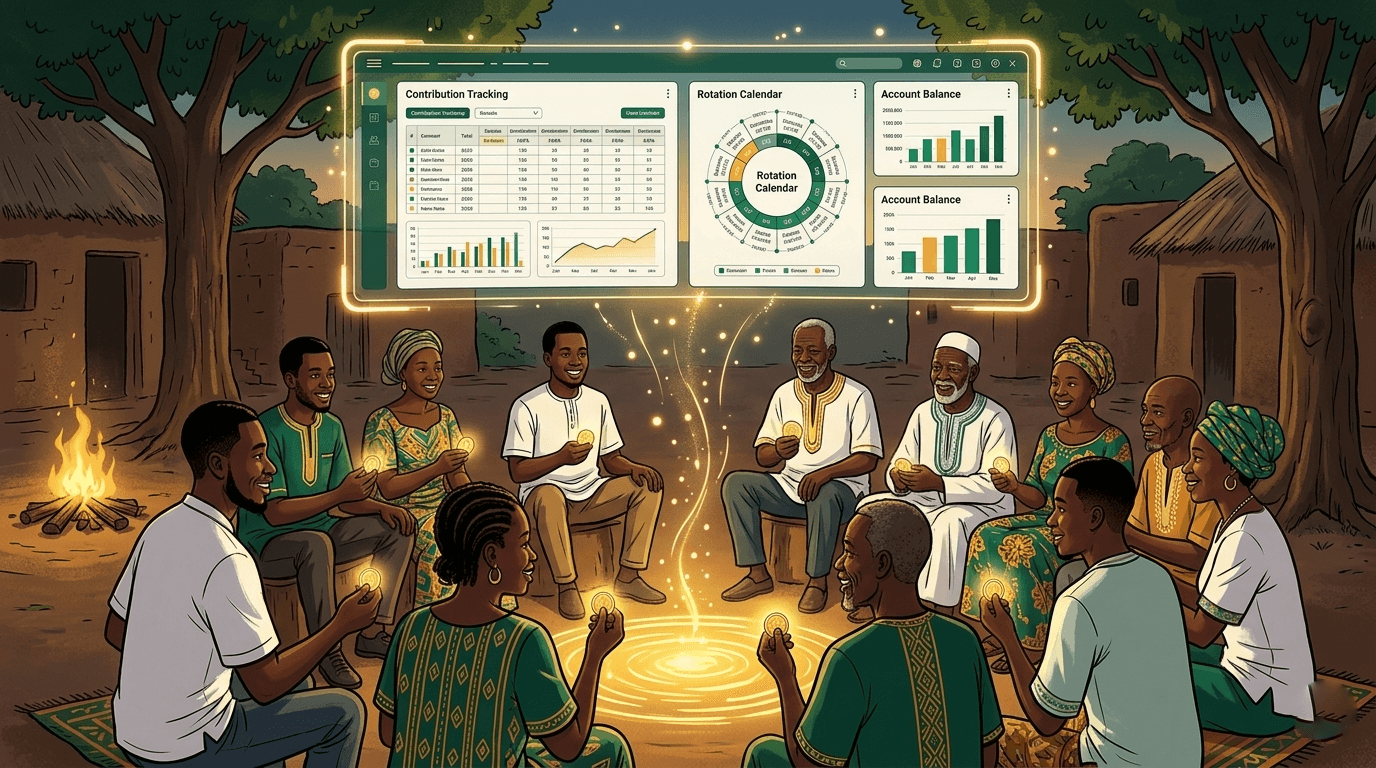 Illustration de l'article : Gérer une Tontine en 2025 : Pourquoi le Carnet et WhatsApp ne Suffisent Plus