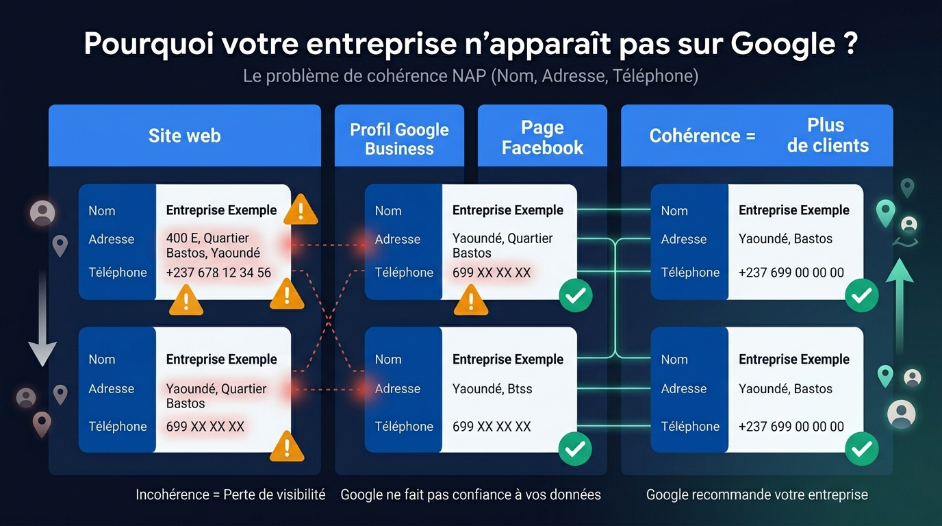 Vérification cohérence NAP PME Cameroun